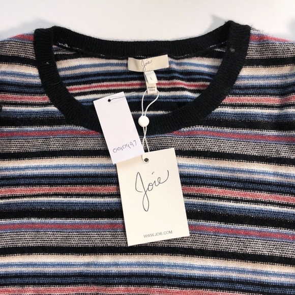 Joie Color Multi Stripe Wool Cashmere Sweater L - Picture 5 of 5